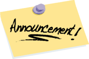 Announcements - Week of 12/4/17