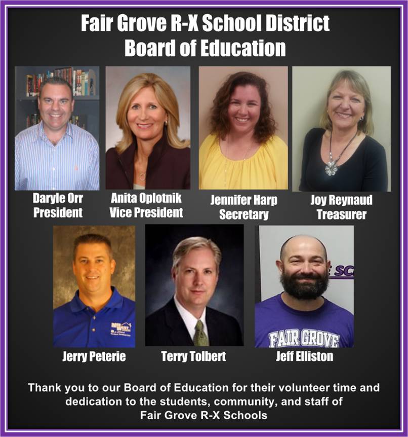 Fair Grove R-X Board of Education Honored for their Service to the Community