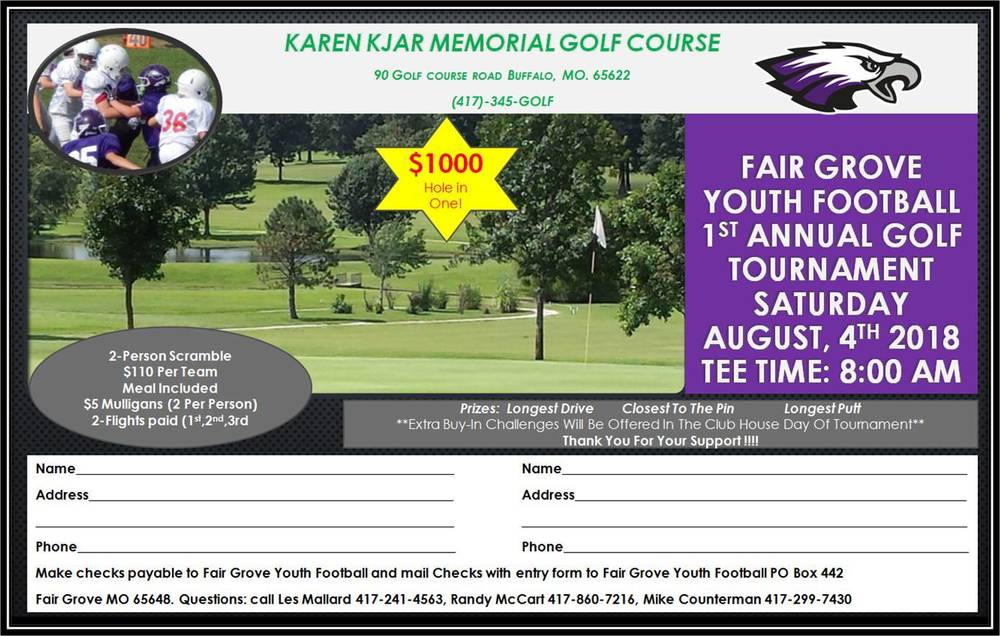 FG Youth Football GOLF TOURNAMENT Fundraiser