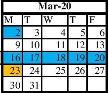 March School Calendar