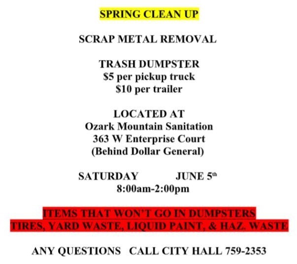 FG City-wide Spring Clean-up June 5th