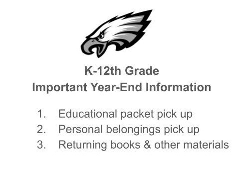 K-12th Grade Important Year-End Information