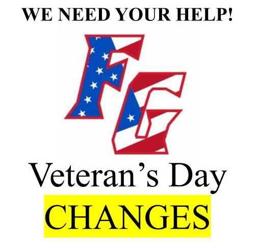 FG Veteran's Day BREAKFAST @ 8:00am & Program Starts @ 9:00am