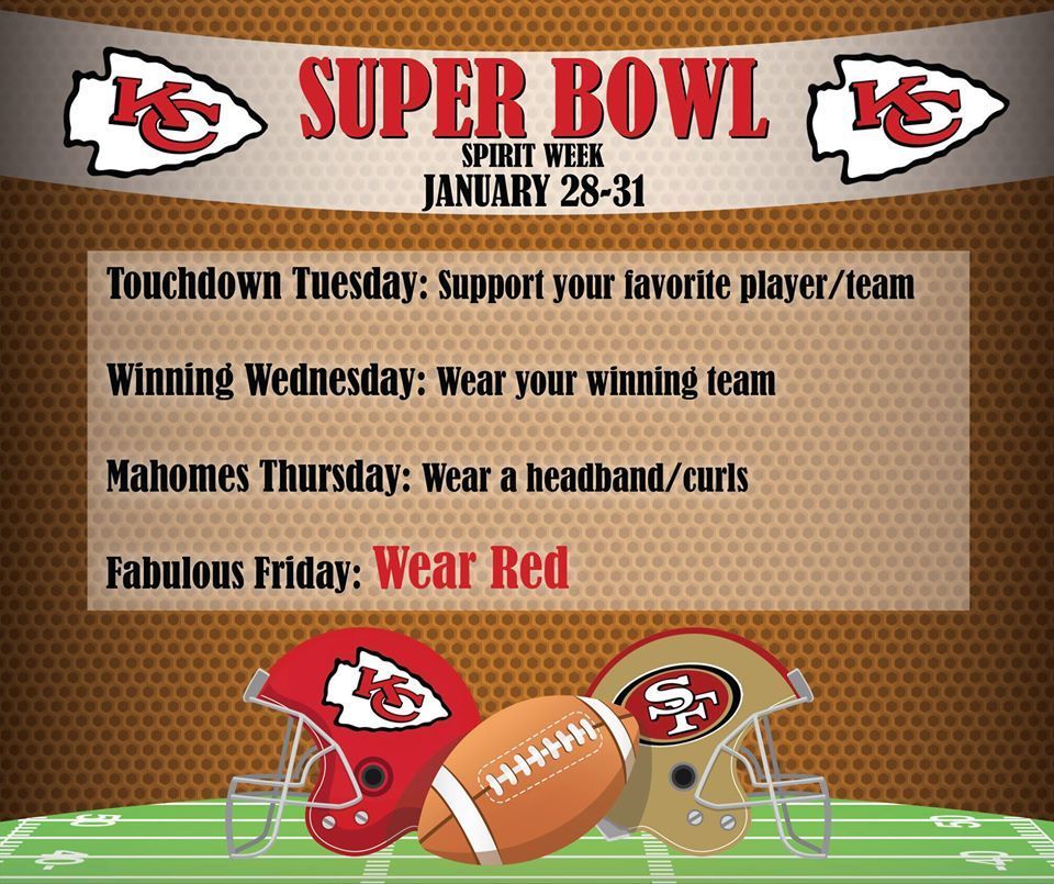 Super Bowl Spirit Week!  Fair Grove Elementary School