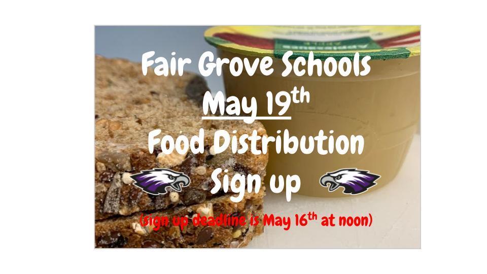 May 19th Final Food Distribution Sign Up