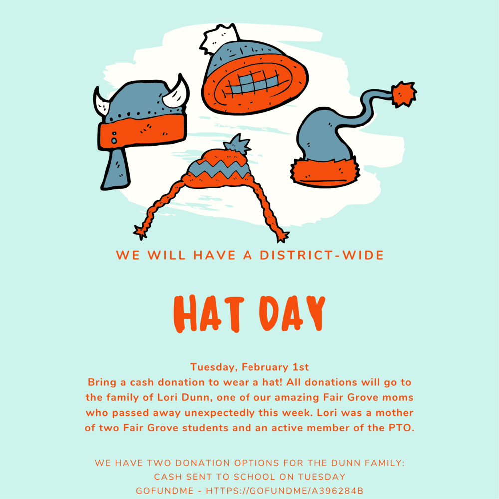 Feb. 1st - District-Wide Hat Day