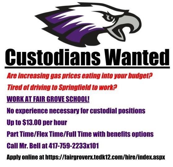 Custodians Wanted