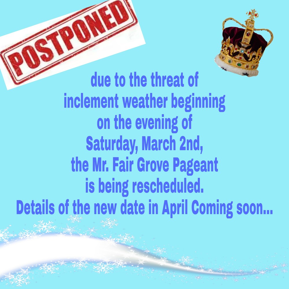 Mr. FG Pageant Postponed