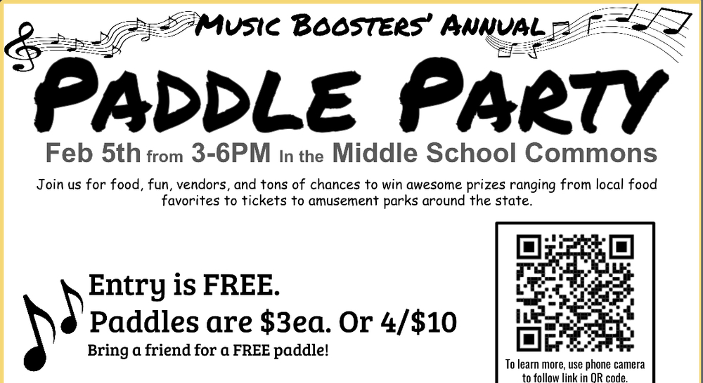 FG Music Boosters Paddle Party Feb. 5th
