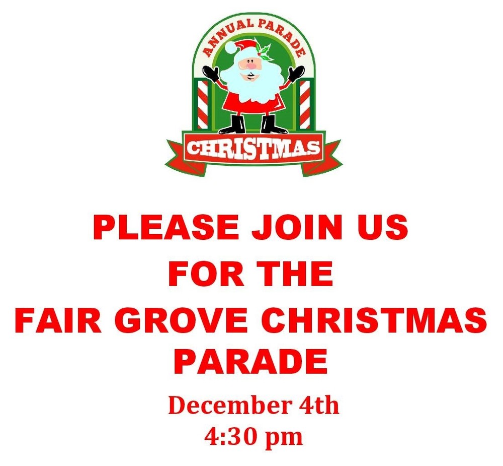 Fair Grove Christmas Parade Dec. 4th @ 4:30