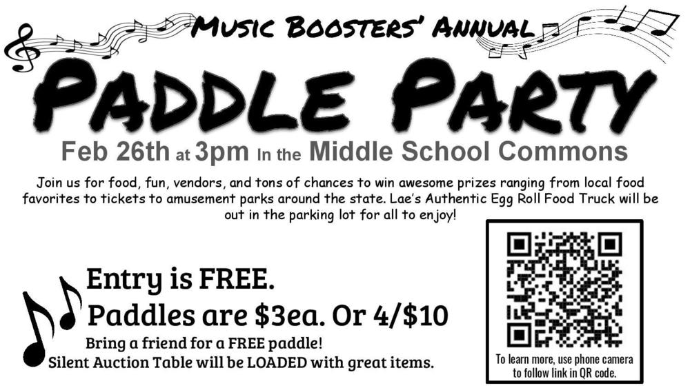 FG Music Boosters Paddle Party Feb.  26th