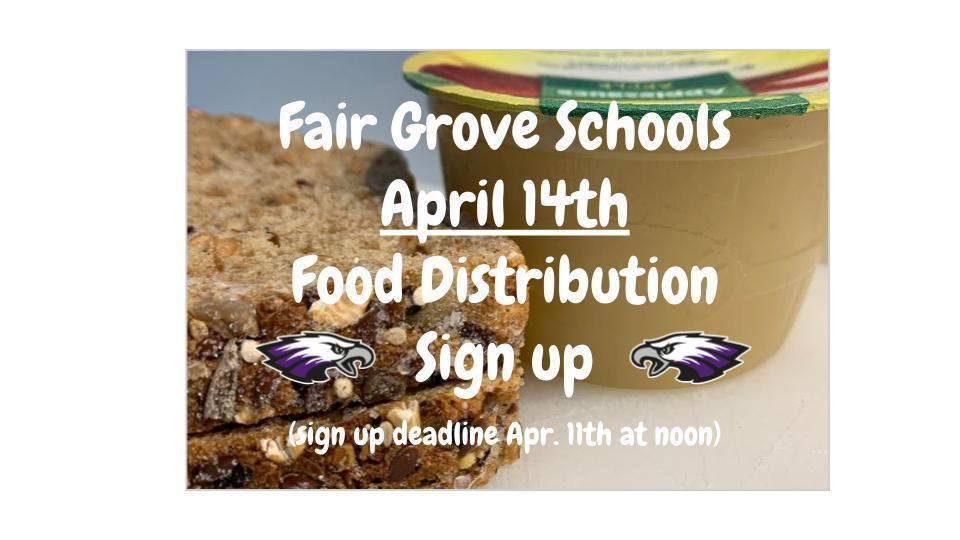 April 14th Food Distribution Sign Up