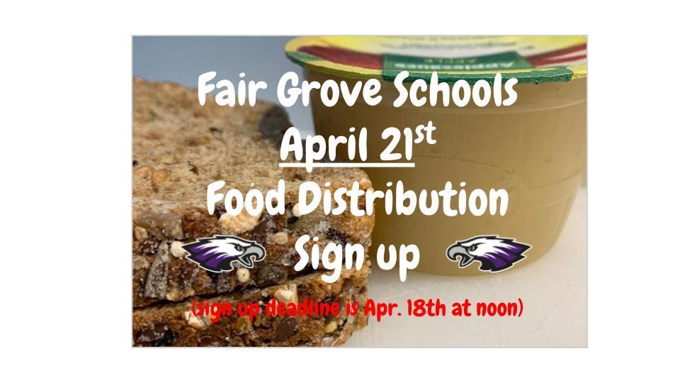 April 21st Food Distribution Sign Up