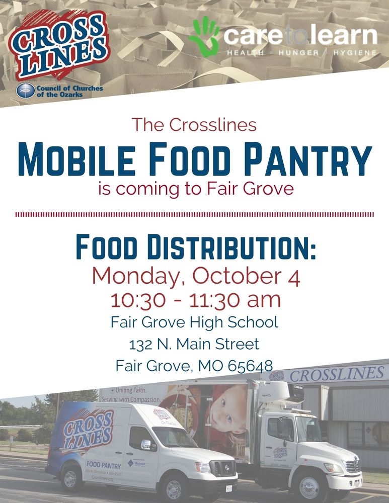 Crosslines Mobile Food Pantry @ FGHS Mon. Oct. 4th