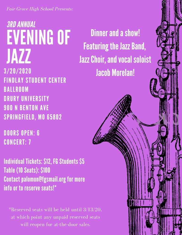 3rd Annual Evening of Jazz - March 20th