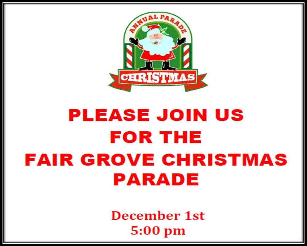 Fair Grove Mo Christmas Parade Route 2022 Fg Christmas Parade Dec. 1St @ 5Pm | Fair Grove R-X School District