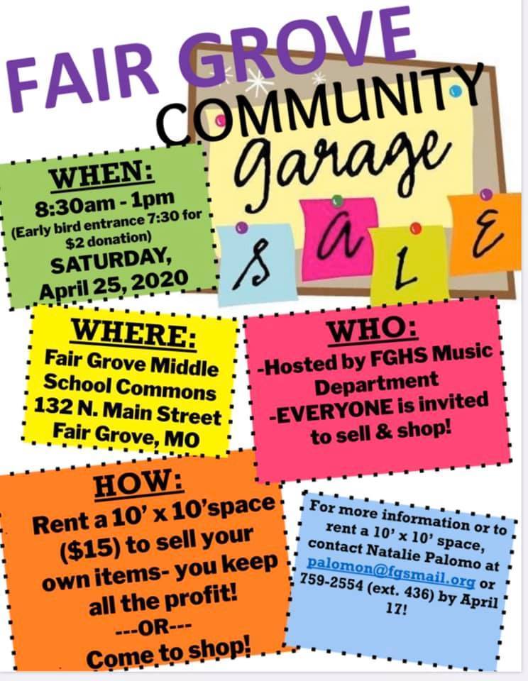 FG Community Garage Sale April 25th