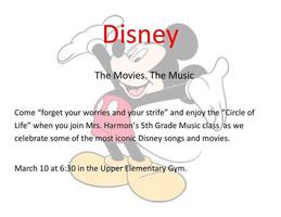 5th Grade Disney Music Program March 10th