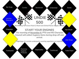 Undie 500 Hygiene Drive Tomorrow, Nov. 6th