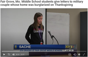 FG 5th Grade Gives Hope to Military Couple