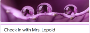 How to Check in with Mrs. Lepold