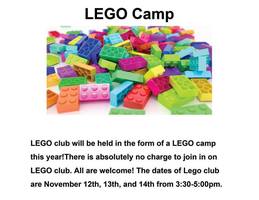 FGE Lego Camp Nov. 12th-14th