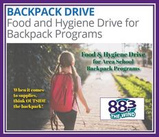 Backpack Program Food & Hygiene Drive Aug. 22 from 4-6pm