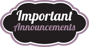 Important Announcements