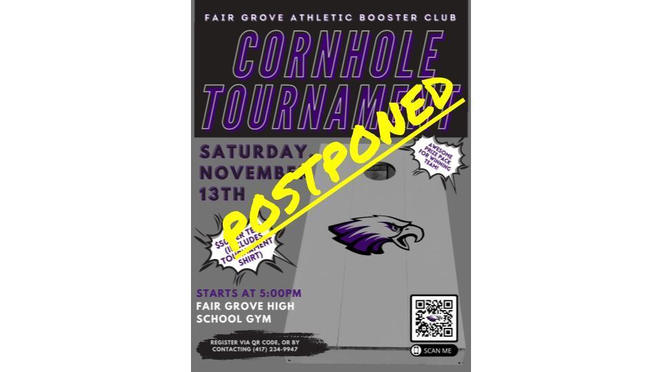 Cornhole Tournament Postponed