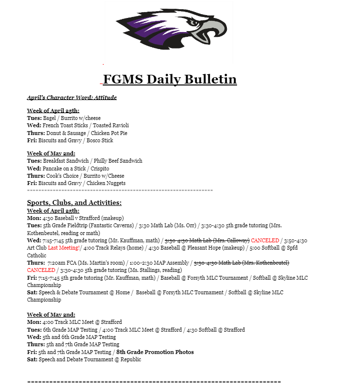 Weekly Bulletin