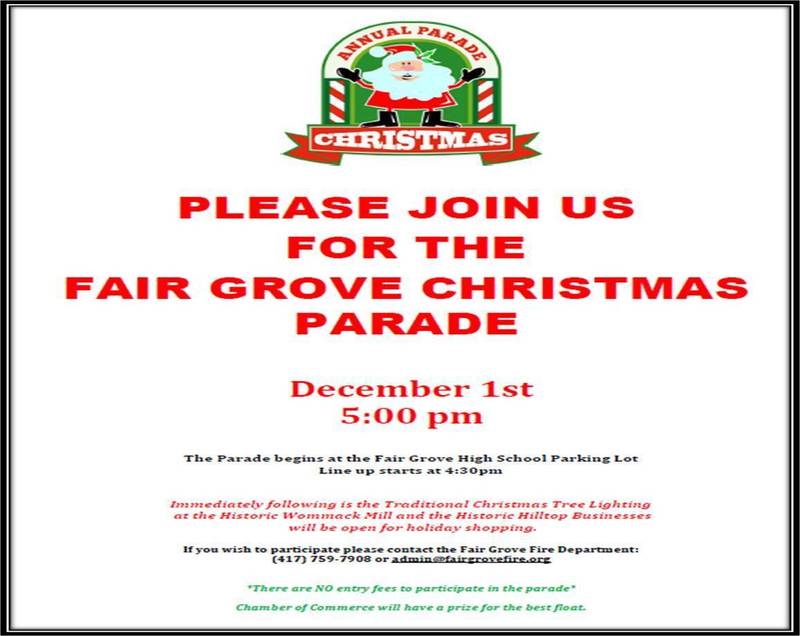 Fair Grove Mo Christmas Parade Route 2022 Fg Christmas Parade Dec. 1St @ 5Pm | Fair Grove R-X School District